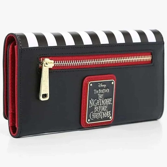 Loungefly Disney The Nightmare Before Christmas Striped Wreath Wallet - Picture 2 of 4